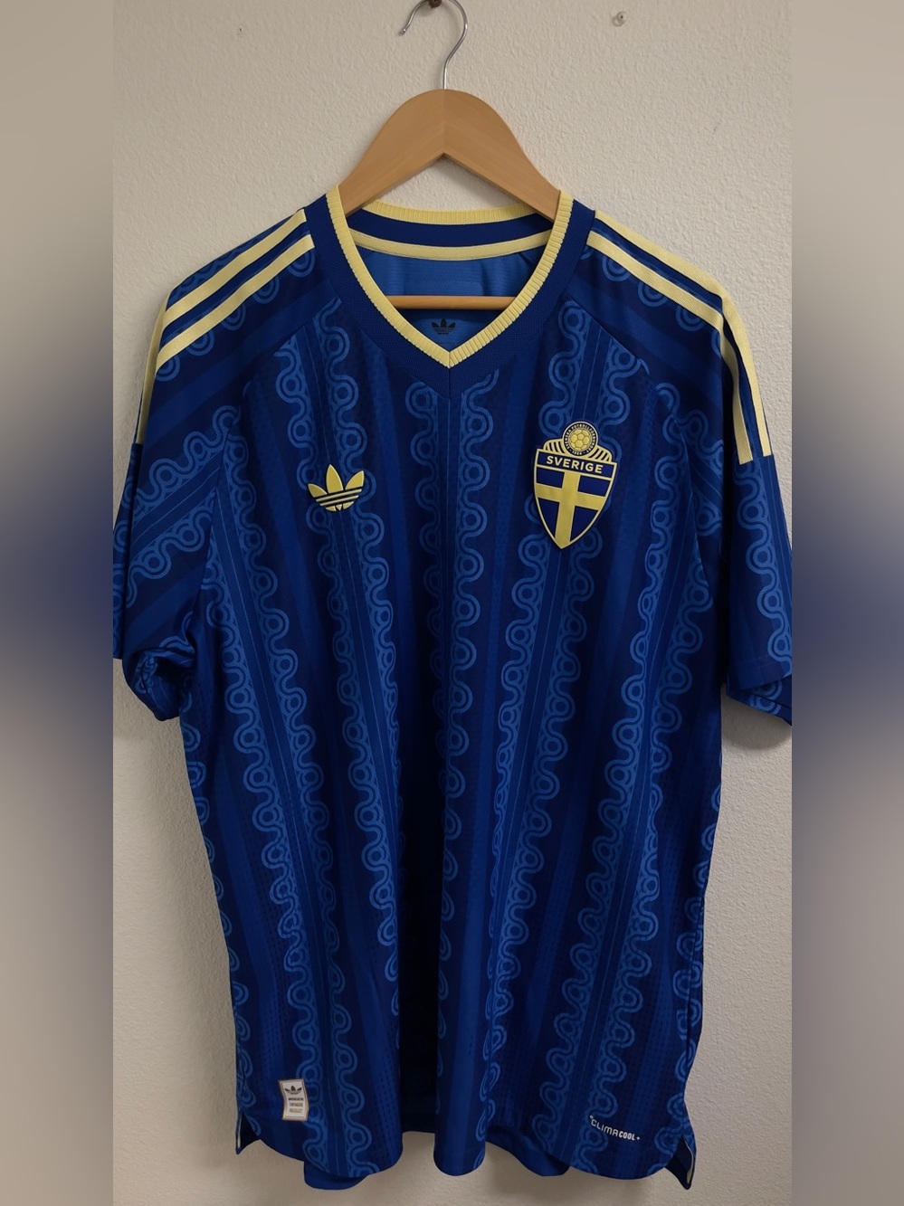 Adidas Sweden National Team Soccer Jersey Blue Yellow